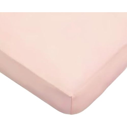 American Baby Company 100% Natural Cotton Fitted Mini Crib Sheet 38" x 24" - Soft & Breathable Small Nesting Portable Crib Sheet, Fits Pack N Play Mattresses, Blush, for Boys & Girls