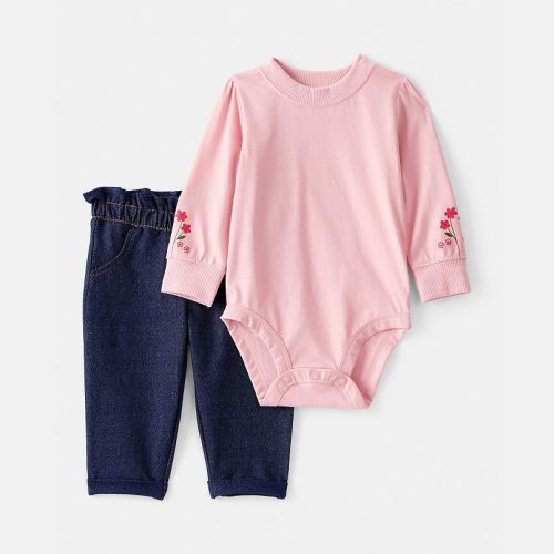 Baby Girl Carter's 2-pc. Floral Bodysuit & Pant Set