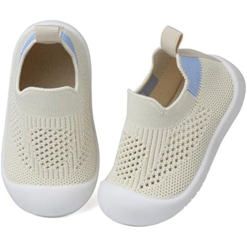 Baby First Walking Shoes Toddler Infant Boys Girls Baby Sneakers Breathable Non-Slip Indoor Floor Baby Sock Slipper with Soft Sole Cotton Mesh
