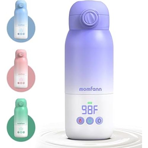 Portable Bottle Warmer for Travel, Dual Heating Modes for Breastmilk & Water Formula, Milk Warmer On The Go with Fast Heating & Long Battery Life, 10 Ounces Large Capacity