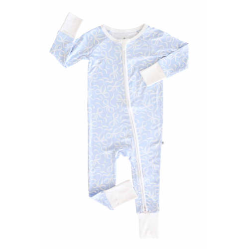 Blue-tiful Bows Convertible Zip Romper