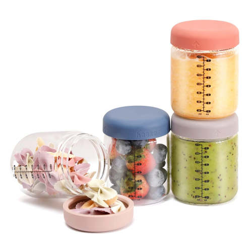 Haakaa Sealed Glass Storage Jar Set 7 oz 4 PK