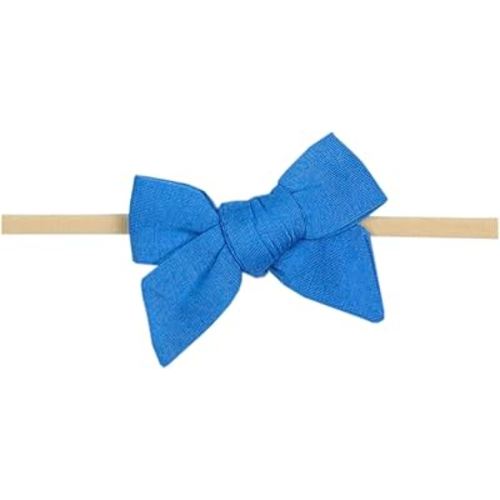 Copper Pearl Baby Bows: Stylish Headbands for Baby Girls, Premium Soft and Stretchy Baby Headbands, Perfect for Newborns, Trendy Designs - Blueberry