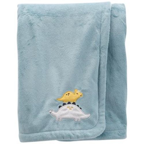 carter's® Toddler Dinosaur Fuzzy Plush Velboa Blanket in Light Blue - LIGHT BLUE - 30" X 40"