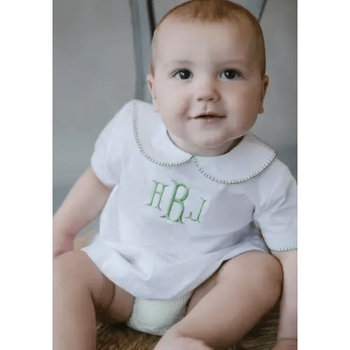 Little English - Whipstitch Day Shirt in Green 9M