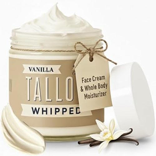 Whipped Tallow 9oz - All Natural Face Cream + Whole Body Moisturizer for Dry Skin - Made With Scented Oil Blend - No Preservatives, Parabens or Seed Oils - USA Made (Vanilla)
