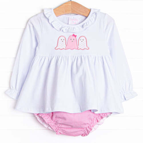 Spooky Spirits Applique Diaper Set, Pink – Stitchy Fish