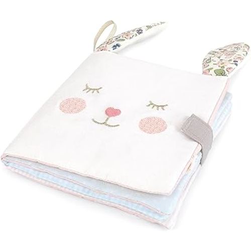 MON AMI Bunny & Friends Soft Baby Book – 6" Sensory Crinkle Cloth Book for Newborn Babies & Toddlers with 3D Bunny Ears, Interactive Learning Toy, Travel-Friendly