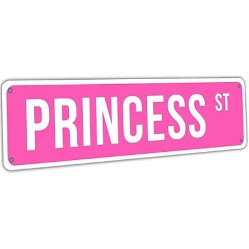 Princess Street Sign Pink Princess Room Decor Pink Princess St Tin Sign Y2k Wall Decor For Girl Bedroom Vintage Girly Wall Art Poster Metal Sign Girls Cave 4x16 Inch