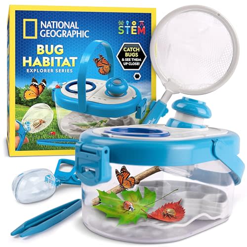National Geographic Bug Catcher Kit for Kids - Kids Bug Habitat with Magnified Viewer, Bug Box, & Tweezers, Insect Habitat, Outdoor Toys, Bug Catching Kit, Bug Box, Easter Basket Gifts for Kids