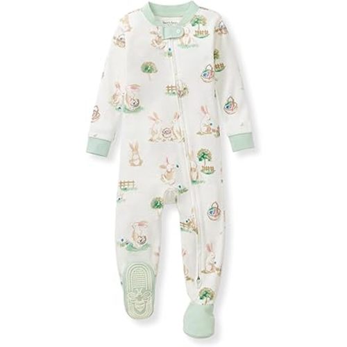 Burt's Bees Baby Boys Organic Cotton, Snug Fit Footed Sleeper Pajamas