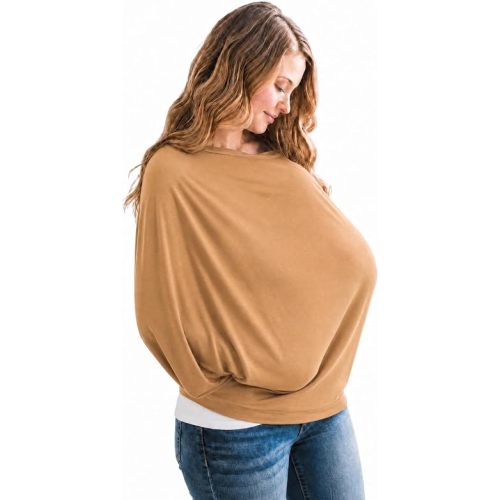 Copper Pearl Nursing Cover for Breastfeeding – Multi-Use Baby Car Seat Cover, Stroller Cover & Breast Feeding Cover Up for Women, Stretchy Breathable High Quality Cover for Boy or Girl, Dune