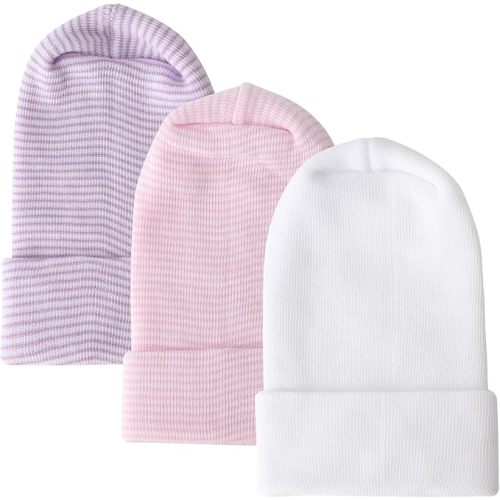 DRESHOW BQUBO Newborn Hospital Hat Infant Baby Hat Cap with Big Bow Soft Cute Knot Nursery Beanie