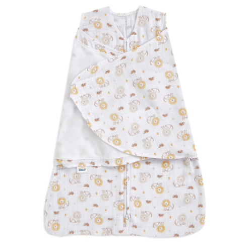 Lion Print Cotton Muslin Newborn Swaddle | HALO