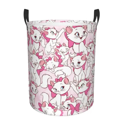 Custom Disney Marie Cat On Pink Laundry Basket Foldable Cartoon Toy Clothes Hamper Storage Bin for Kids Nursery - AliExpress