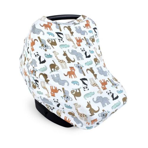 Hudson Baby Multi-use Car Seat Canopy, Zoo Animals, One Size