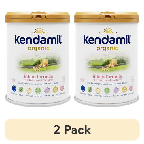 (2 pack) Kendamil Organic Whole Milk Infant Formula Powder, European with HMOs, Prebiotics, No Palm Oil or added Soy, with DHA, Can, 28.2oz