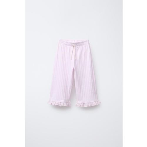 SWISS EMBROIDERED JACQUARD PANTS - Pink / Mauve | ZARA United States