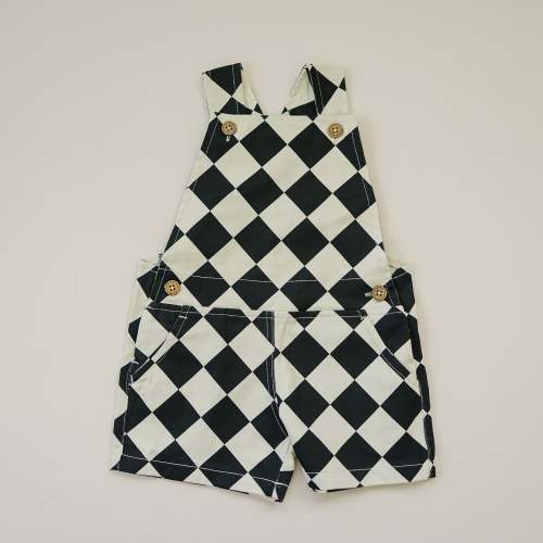 Checkered Overall Shorts