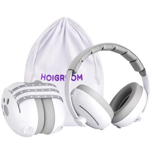 Baby Headphones for Noise, 2-in-1 Baby Ear Muffs Noise Protection for Ages 0-48 Months with Adjustable Headband Infant, Baby Hearing Protection Earmuffs for Outdoor, Sleep, Airplane & Music Festivals
