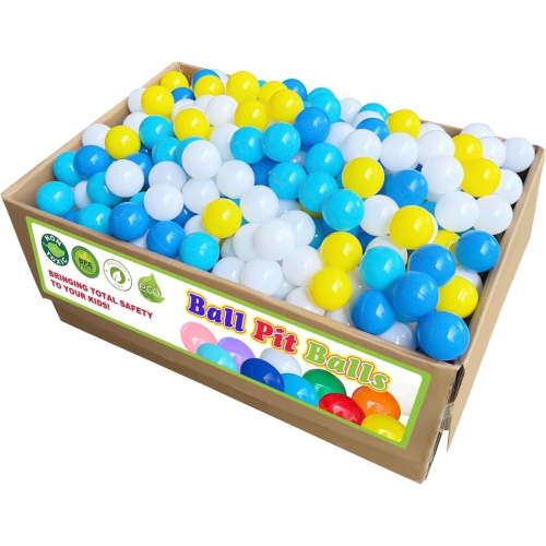 YUFER 500 Count Plastic Soft Ball Pit Balls Colorful Phthalate Free BPA Free Baby Toddler Play Balls for Kids Toddlers 2.2"