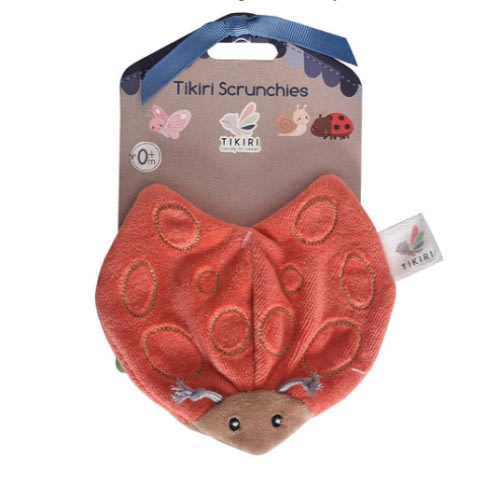 Ladybug Baby Crinkle Toy – Soft Infant Sensory Toy with Crinkle Paper | Developmental Newborn Toy for Motor Skills & Focus | Cute Plush Ladybug with Embroidered Details, Easy-to-Grip (0+ Months)