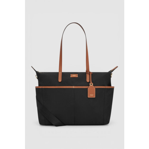Lilly Nylon Baby Bag Black/Cognac