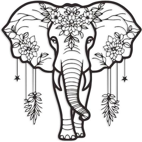Rajukit Metal Elephant Decor – Aesthetically Pleasing African Elephant Wall Art and Bathroom Decor – Durable Animal Head Wall Décor for Home & Kitchen