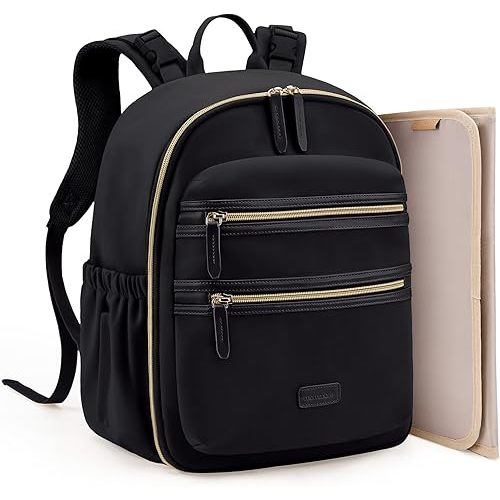 mommore Neoprene Diaper Bag Backpack Small Baby Bag Travel Mini Diaper Backpack for Newborn with Insulated Pockets, Stroller Straps