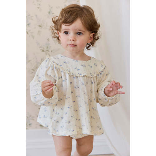 Organic Cotton Muslin Amira Blouse-Molly Blue – Jamie Kay USA