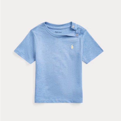 Baby Boy 12M Soft Royal Heather Cotton Jersey Crewneck Tee | Ralph Lauren