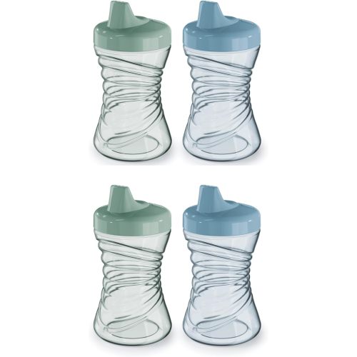 NUK First Choice Fun Grips Hard Spout Straw Cup 2.0, 10 oz. Sippy Cup with Handles, 4-pack
