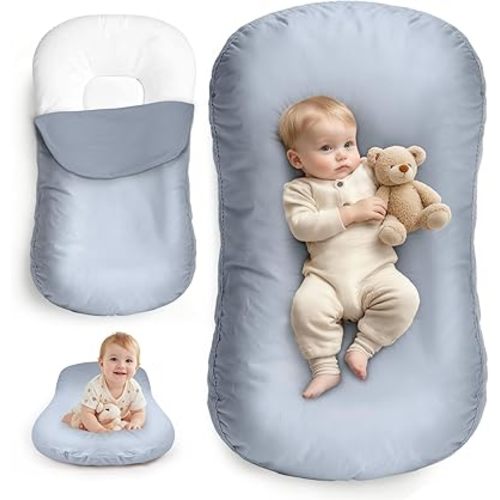Extra Large Infant Support Cushion – 37 Inch, with 3D Breathable Grid Mesh – Safe Envelope Cover (No Zippers) – Soft Cushion for Supervised Floor & Travel Use