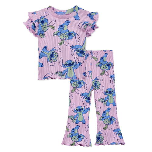 Character Baby Girls Rib Short Sleeve Top & Leggings Set, 2-Pice, Sizes 0/3 Months-24 Months