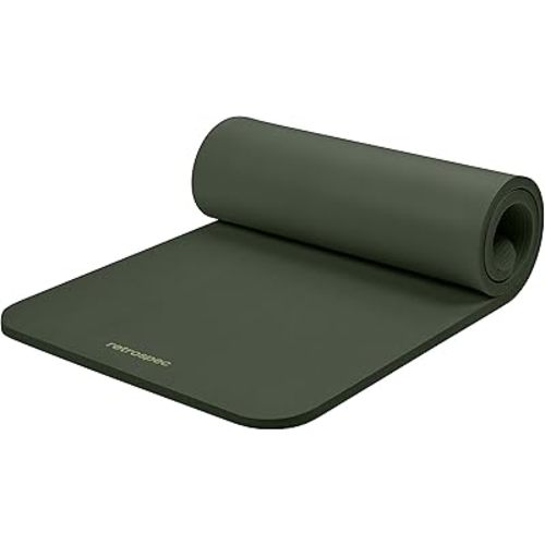 Retrospec Solana Yoga Mat 1" Thick With Nylon Strap For Men & Women - Non Slip Exercise Mat For Home Yoga, Pilates, Stretching, Floor & Fitness Workouts