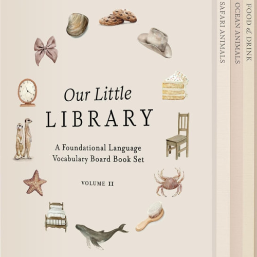 Our Little Library Vol. 2: First 100 Words Board Book Box Set, including Ocean Animals, Safari Animals, Food and Drink, Clothes, and Around the House (Tabitha Paige Children's Book Series)
