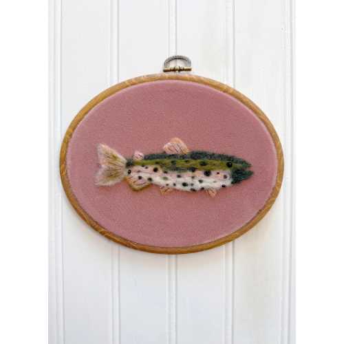 Needle Felted Salmon Wall Art – Personalized Fisherman Gift, Lake House Decor