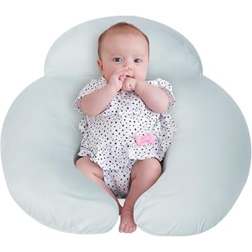 Breast Feeding Pillows for Mom, Soft Cover with Breathable Filling, Machine Washable, Cotton, Light Blue