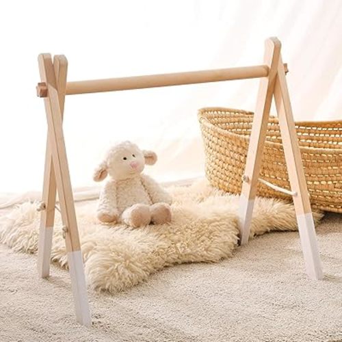 Play Gym for Newborn Baby Play Arch Baby Wooden Baby Gym Toy Play Arch Activity Center Baby White Design Removable Play Arch Babies Wooden Nursery