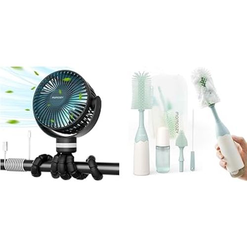 Momcozy 8000mAh Portable Stroller Fan Bottle Brush Kit