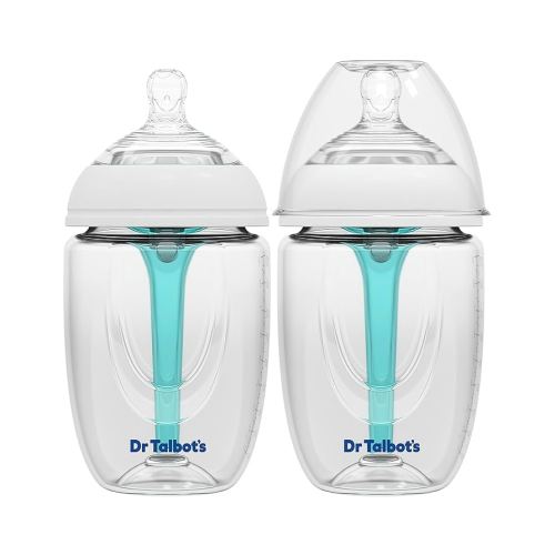 Dr. Talbot's Anti-Colic Bottles - 9 oz (2-Pack) - Baby Bottles for Newborn Babies 0+ Months - Self Sterilizing Newborn Bottles with Slow Flow Soft Flex Nipple and Advanced Venting System
