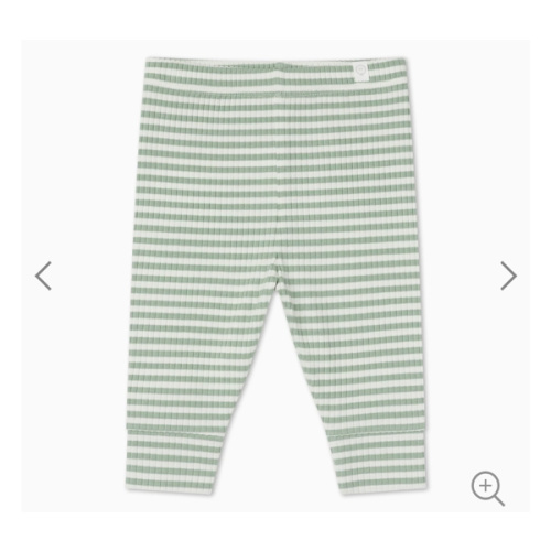 Sage Stripe Ribbed Leggings | MORI US