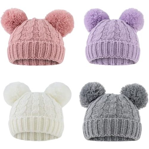 Yuoahcn Baby Girl Beanie Winter Baby Boy Hat Pom pom Warm Infant Toddler Cold Hats