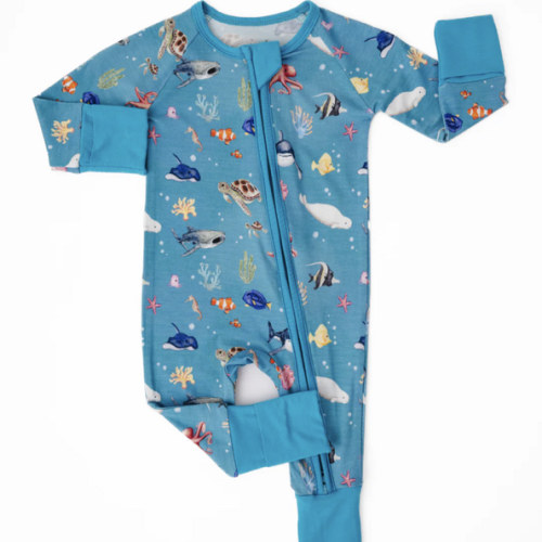 Fish are Friends Zippered Bamboo Sleeper – Little Crowns & Capes