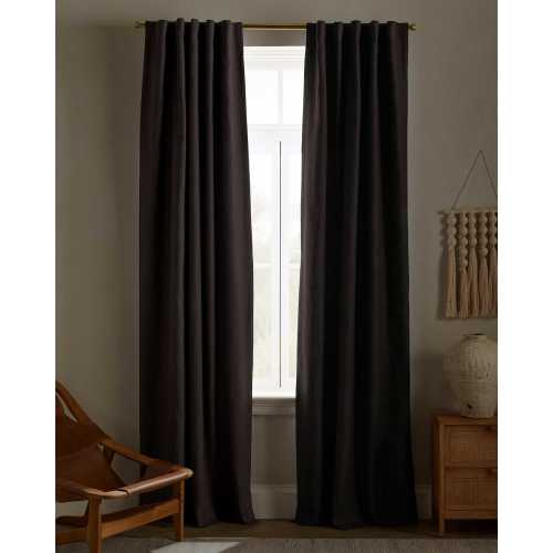 European Linen True Blackout Curtain in Storm