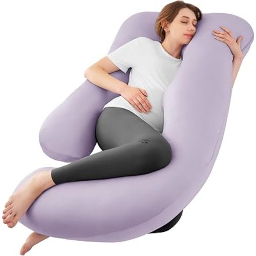 Cooling Pregnancy Pillows for Sleeping, 57'' Full Body Pillow, Light Grey