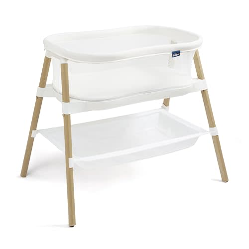 HALO BassiNest Essential Sleeper – Portable Baby Bassinet with Breathable Mesh Sides, Storage Shelf & Easy Assembly – Lightweight, Space-Saving Bedside Crib for Newborns