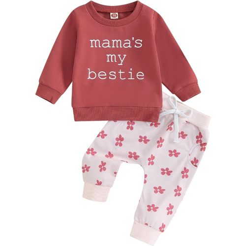 Toddler Baby Girl Fall Winter Outfit Mamas Girl Long Sleeve Pullover Sweatshirts Jumper Pants Clothes Set
