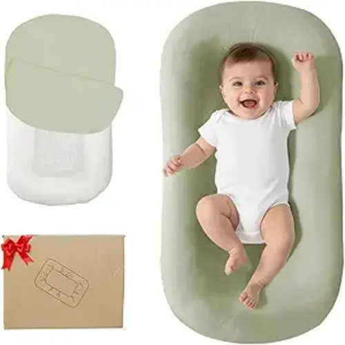 Baby Lounger for Newborn 0-24 Months Soft Cotton Infants Support Cushion