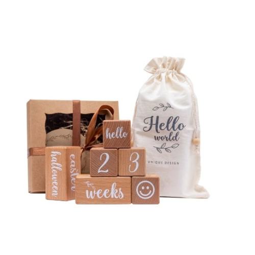 Baby Wooden Milestone Block Set For Babies Photographs